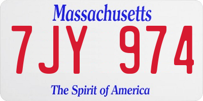 MA license plate 7JY974