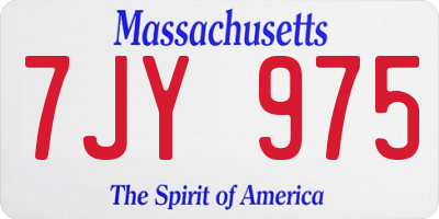 MA license plate 7JY975