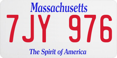 MA license plate 7JY976