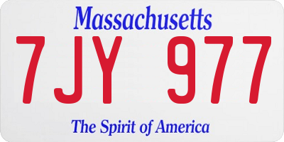 MA license plate 7JY977