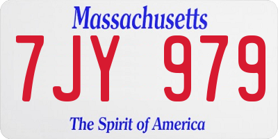 MA license plate 7JY979