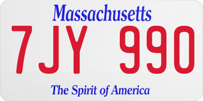 MA license plate 7JY990