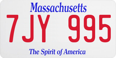 MA license plate 7JY995