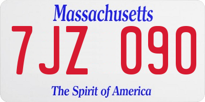 MA license plate 7JZ090