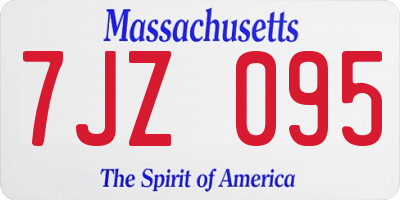 MA license plate 7JZ095