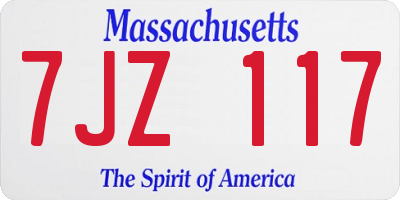 MA license plate 7JZ117