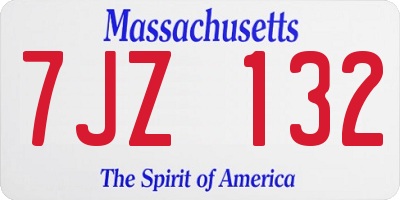 MA license plate 7JZ132