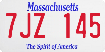 MA license plate 7JZ145