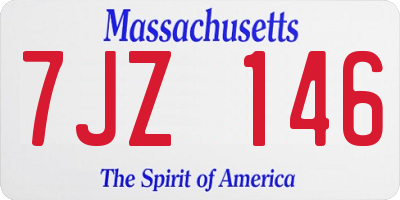 MA license plate 7JZ146