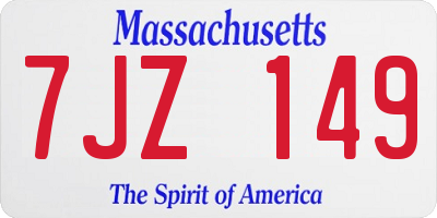 MA license plate 7JZ149