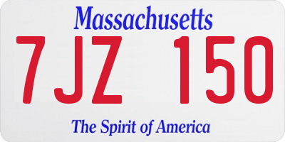 MA license plate 7JZ150