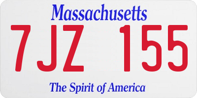 MA license plate 7JZ155