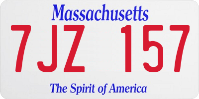 MA license plate 7JZ157