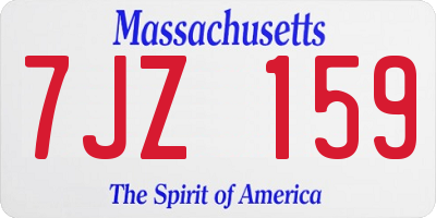 MA license plate 7JZ159