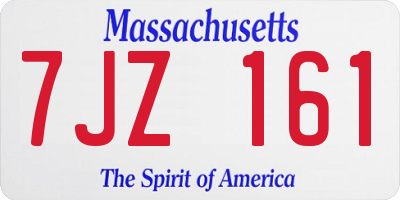 MA license plate 7JZ161