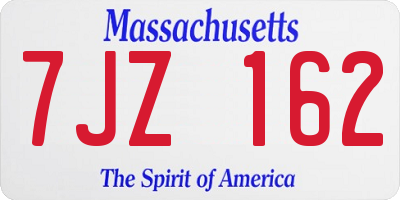 MA license plate 7JZ162