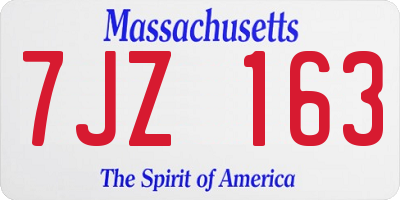 MA license plate 7JZ163