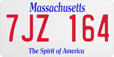 MA license plate 7JZ164