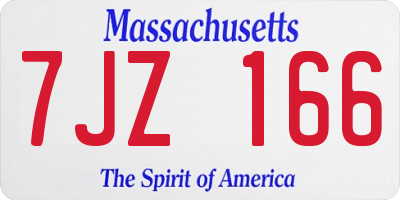 MA license plate 7JZ166