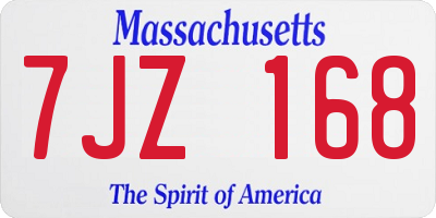 MA license plate 7JZ168