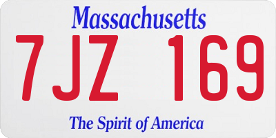 MA license plate 7JZ169