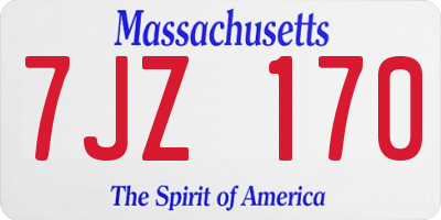 MA license plate 7JZ170