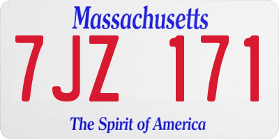 MA license plate 7JZ171