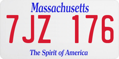 MA license plate 7JZ176