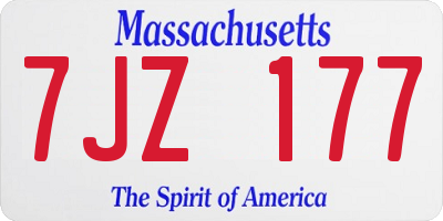MA license plate 7JZ177