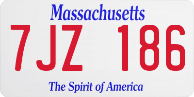 MA license plate 7JZ186
