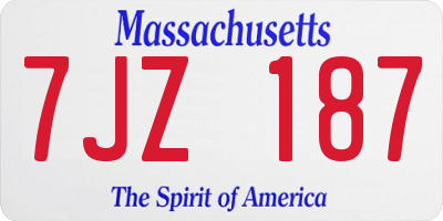 MA license plate 7JZ187