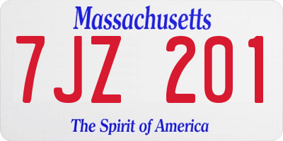 MA license plate 7JZ201