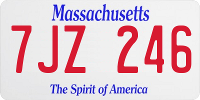 MA license plate 7JZ246