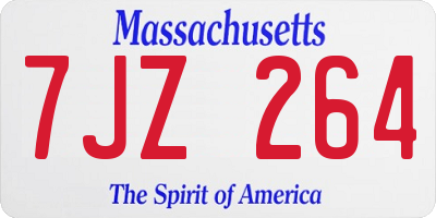 MA license plate 7JZ264