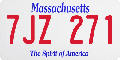 MA license plate 7JZ271