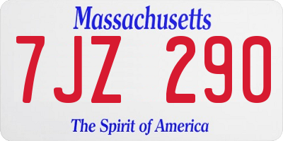 MA license plate 7JZ290