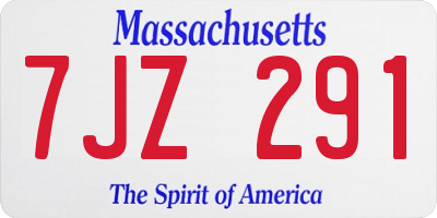 MA license plate 7JZ291