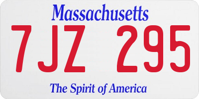 MA license plate 7JZ295
