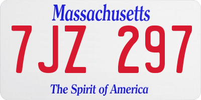 MA license plate 7JZ297