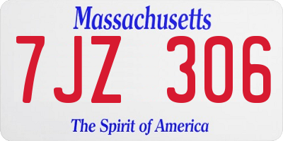 MA license plate 7JZ306