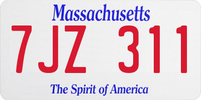 MA license plate 7JZ311