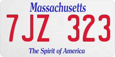 MA license plate 7JZ323