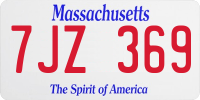 MA license plate 7JZ369