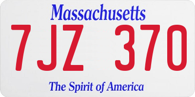 MA license plate 7JZ370