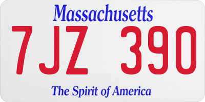 MA license plate 7JZ390