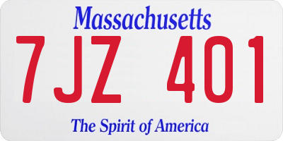 MA license plate 7JZ401