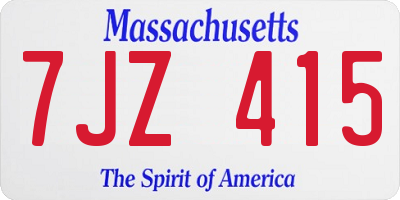 MA license plate 7JZ415