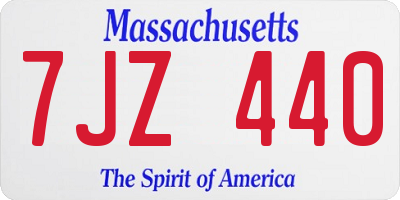 MA license plate 7JZ440