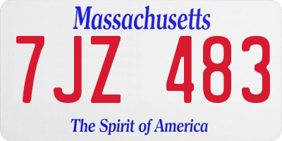 MA license plate 7JZ483