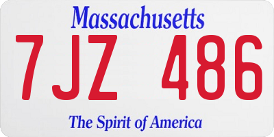 MA license plate 7JZ486